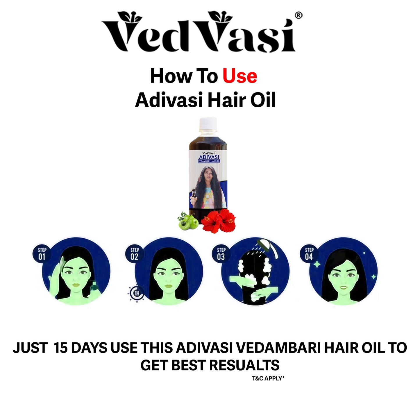 Adivasi Vedambari Herbal Hair Oil for Hair Growth & Hair Fall Control + Free Shampoo Powder